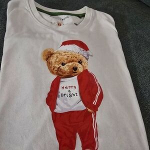 Kids T-shirt with Bear Print - Red and White